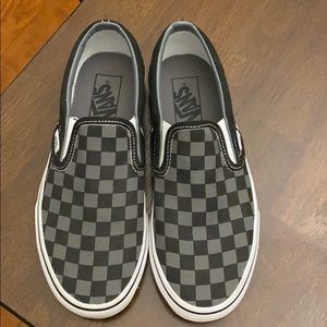 Unisex vans checkerboard shoes gray black W6.5 M5